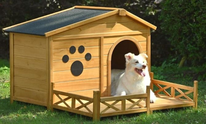 Aidek Large Wooden Dog House with Porch