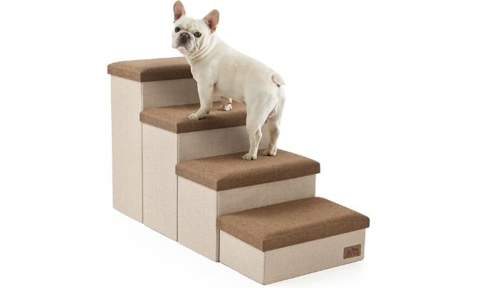 COZY KISS 4-Step Dog Stairs with Storage