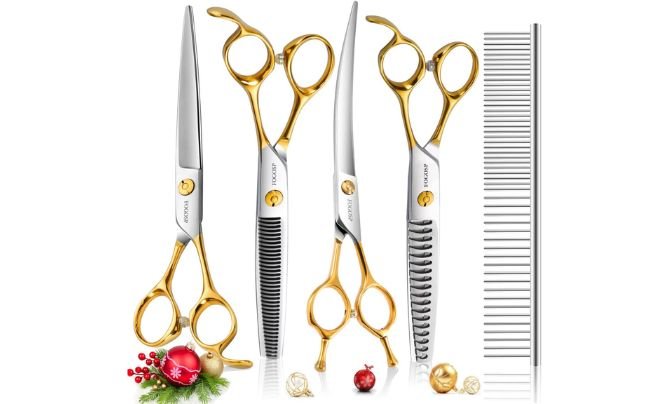 FOGOSP 7-Inch Dog Grooming Scissors Kit