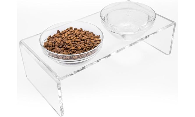 Feoyoho Acrylic Elevated Pet Feeder