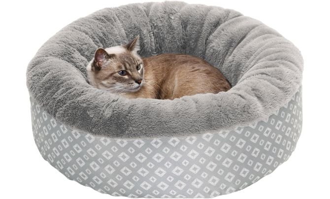 Furhaven 23" Round Calming Donut — Best Small Soft Dog Bed for Nap-All-Day Nesters
