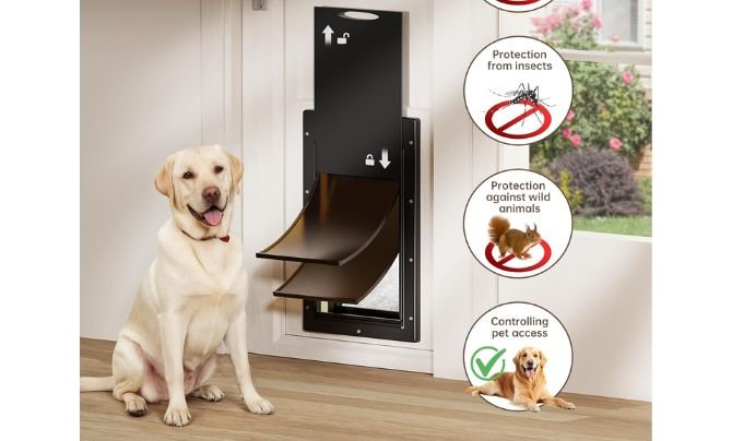 PETCOMING Never Rust Plastic Dog Door