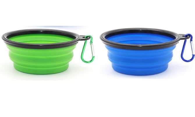 SLSON Collapsible Dog Bowls (2-Pack, Small, Blue+Green) Review