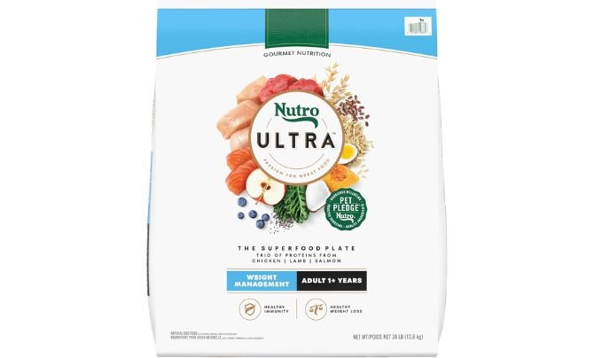 Nutro Ultra Adult Weight Management – Best Low Fat Dog Food with Multi-Protein Blend
