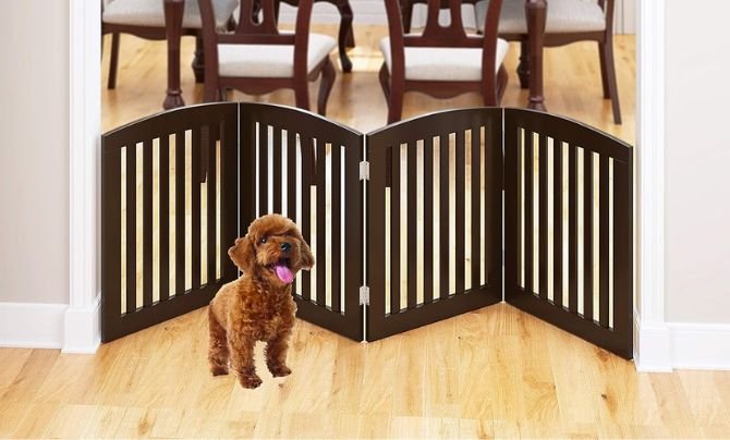 PAWLAND Wooden Freestanding Pet Gate