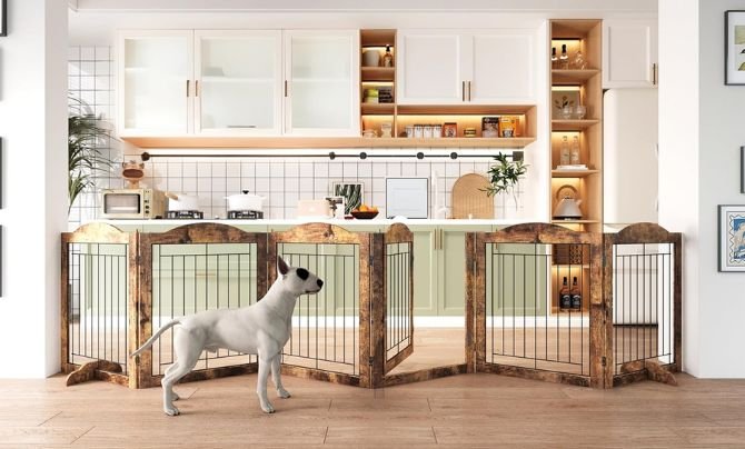 Vantas Folding 144" Wooden Dog Gate