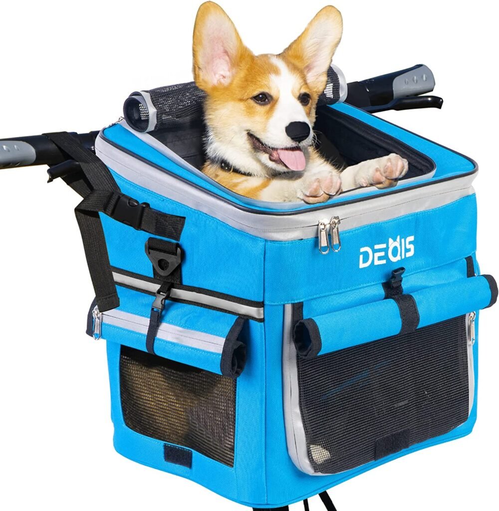 DEQIS Dog Bike Basket Pet Carrier Small Doggie Ventilated Mesh Backpack