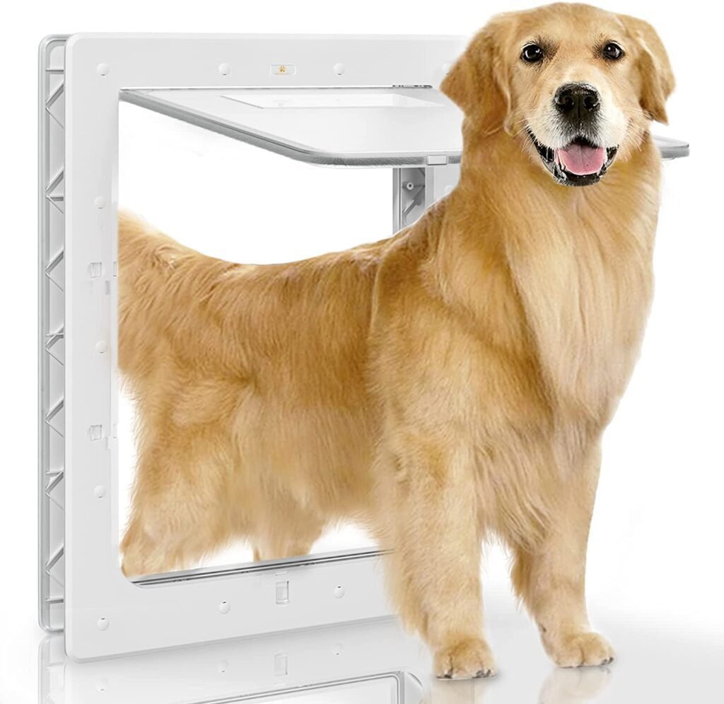 Dog Door, Plastic Pet Door by PETOUCH, 16.7" x 11.7" Inner Frame for Large Dog and Pets