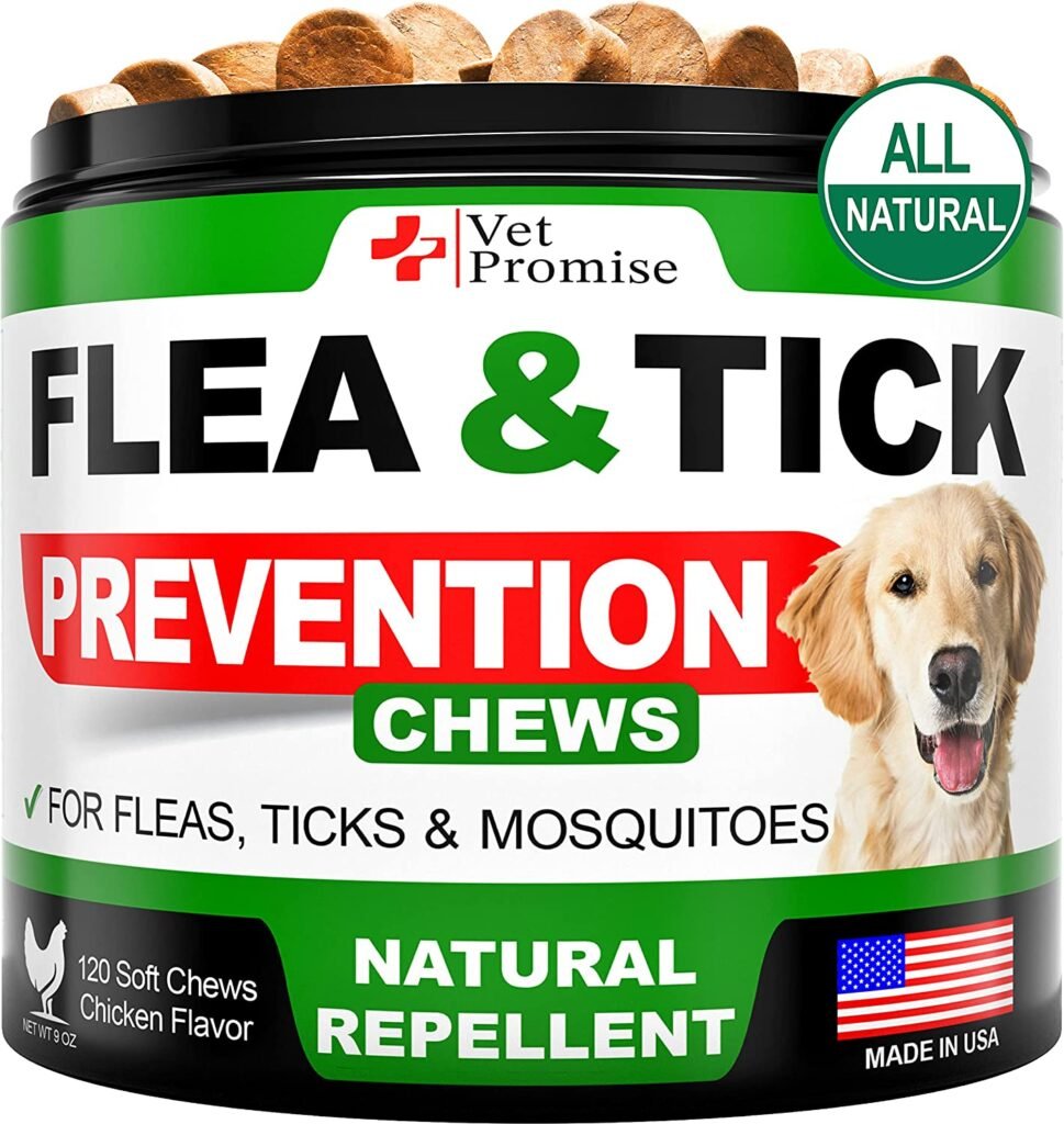 Flea and Tick Prevention for Dogs Chewables - All Natural Dog Flea & Tick Control