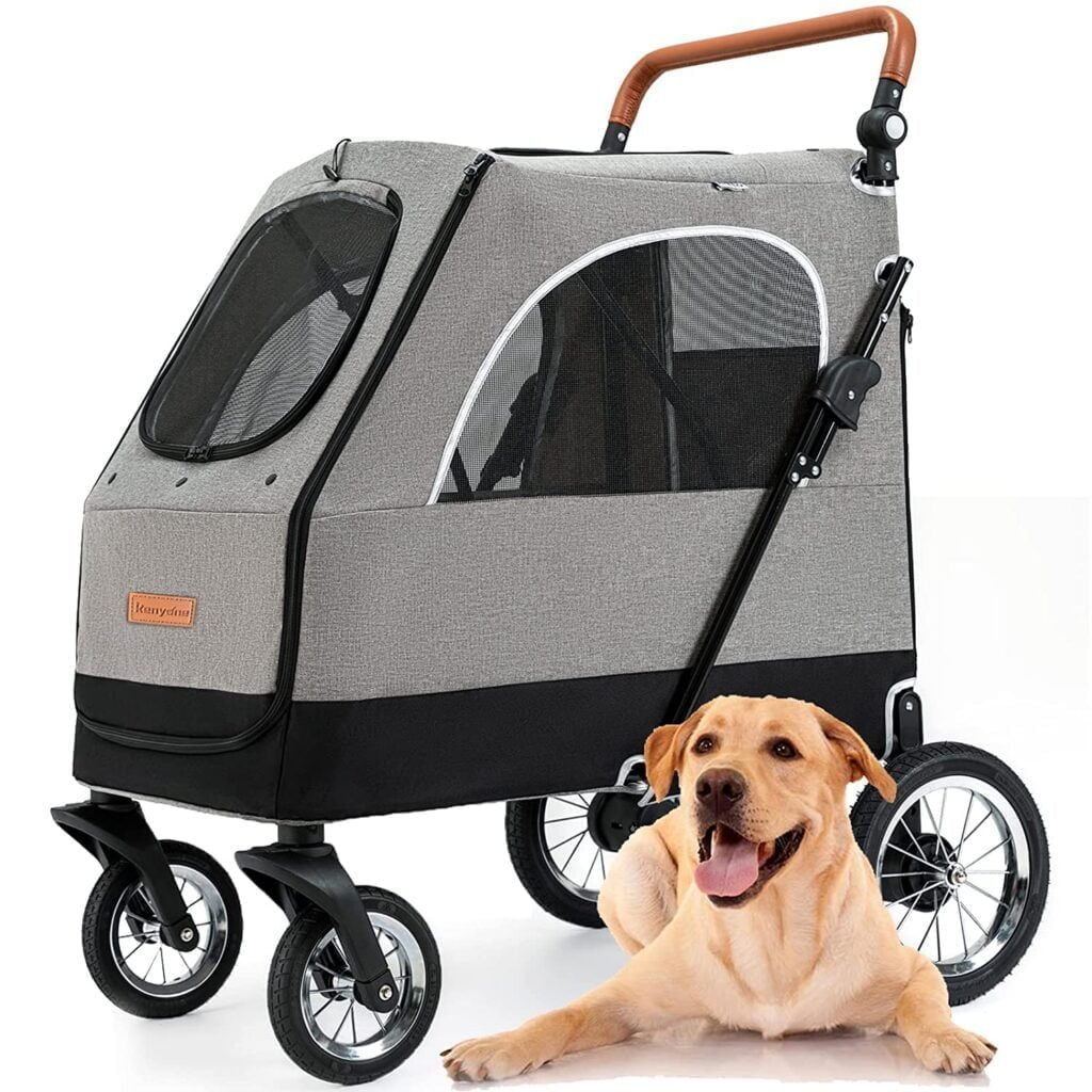 Kenyone Dog Stroller for Medium Large Dogs, Big Capacity Up to 140 lbs
