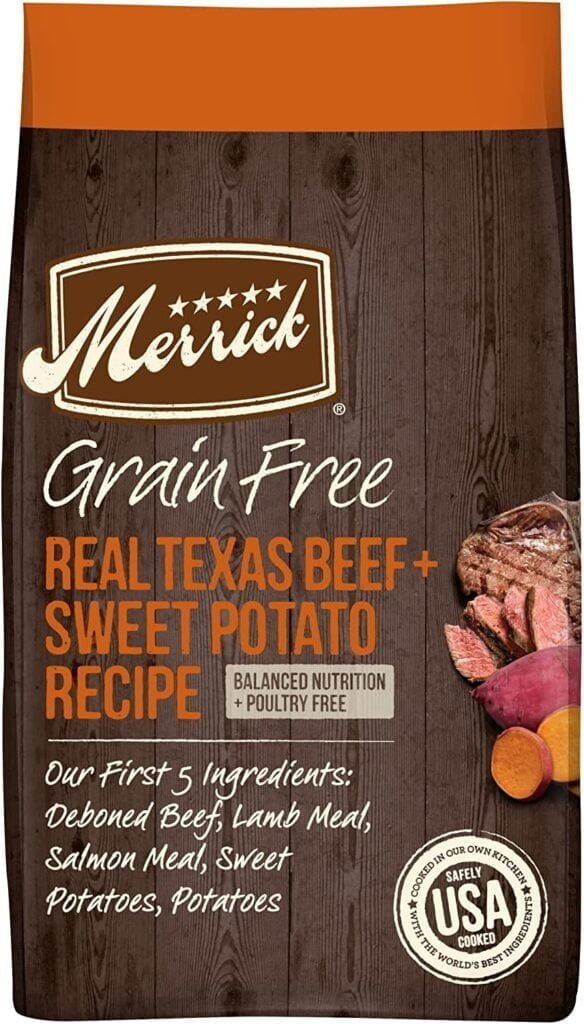 Merrick Dry Dog Food, Real Texas Beef and Sweet Potato Grain Free Dog Food Recipe