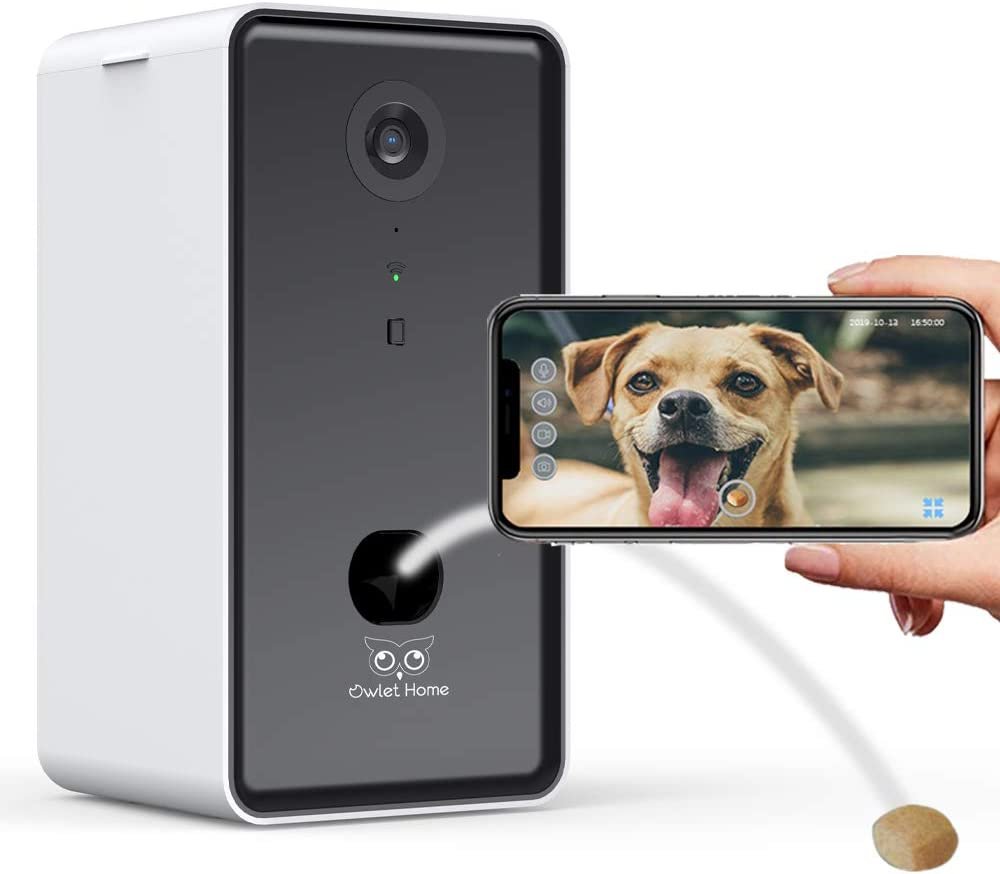 Owlet Home Pet Camera with Treat Dispenser Tossing for Dogs/Cats