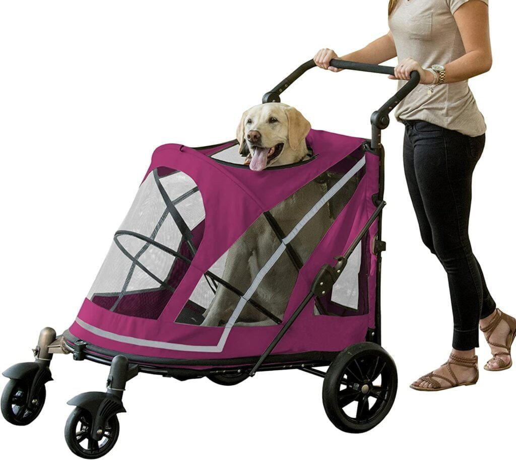 Pet Gear NO-ZIP Stroller, Push Button Zipperless Dual Entry, for Single or Multiple Dogs/Cats