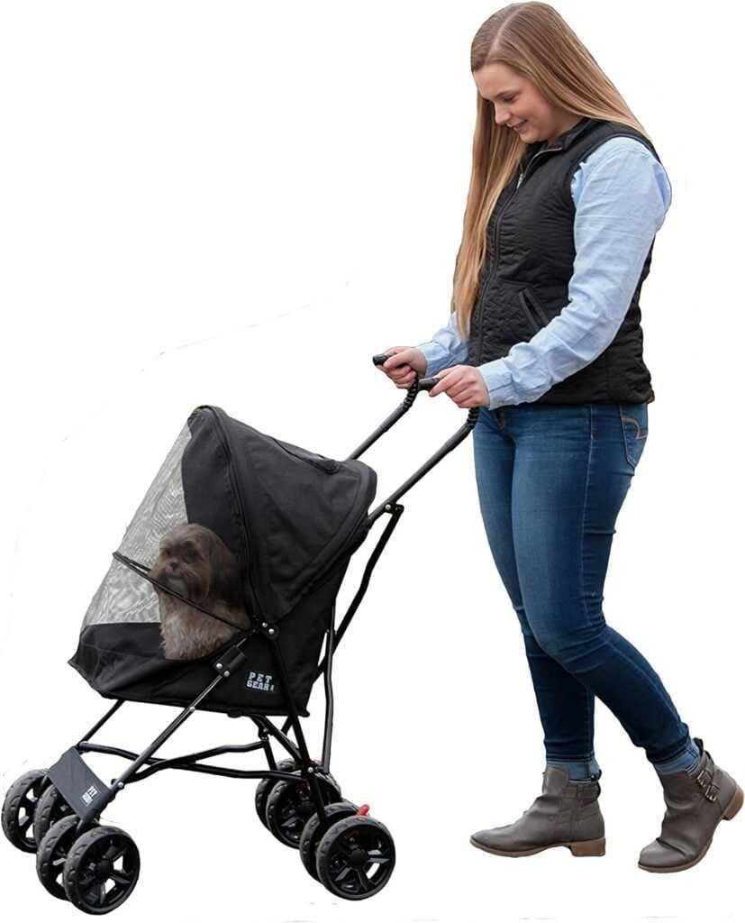 Pet Gear Travel Lite Plus Stroller, Easy Fold, Large Wheels for Cats and Dogs up to 15 pounds, 3 Colors