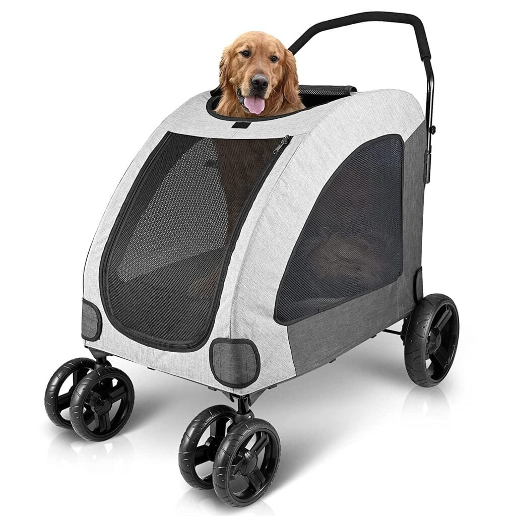 Petbobi Dog Stroller for Large Pet Jogger Stroller for 2 Dogs Breathable Animal Stroller with 4 Wheel up to 120 lbs