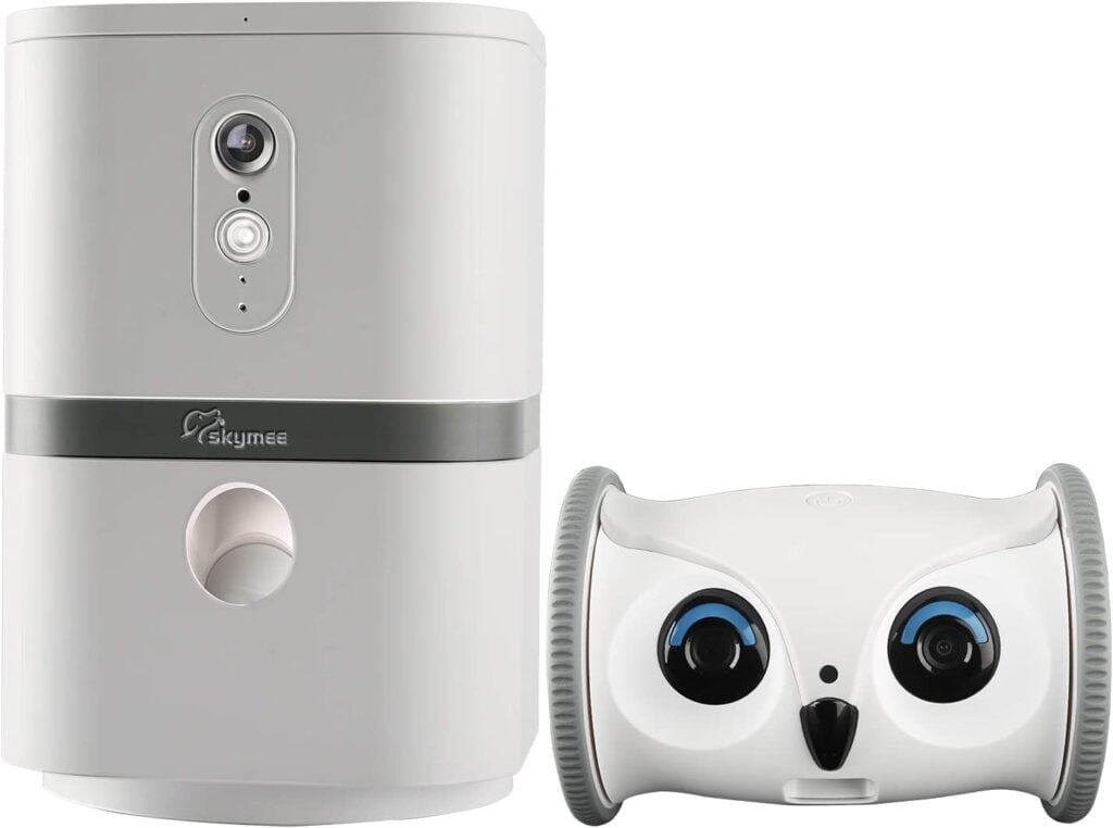 SKYMEE Pet Camera: Owl Robot & Petalk AI II 1080 FHD Pet Camera Treat Dispenser