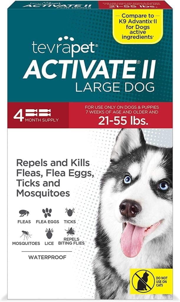 TevraPet Activate II Flea and Tick Prevention for Large Dogs 21-55 lbs