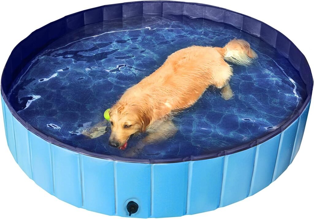Yaheetech Blue Foldable Hard Plastic Dog Pet Bath Swimming Pool Collapsible Dog Pet