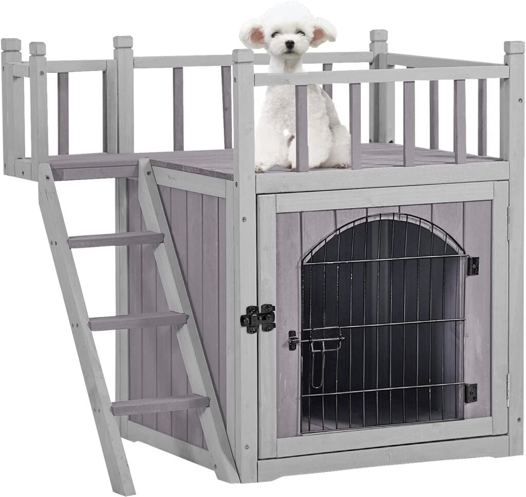 Aivituvin Dog House Feral Cat House Outdoor and Indoor, Pet Houses with Stairs, 2 Stories: A Versatile Haven for Small Dogs