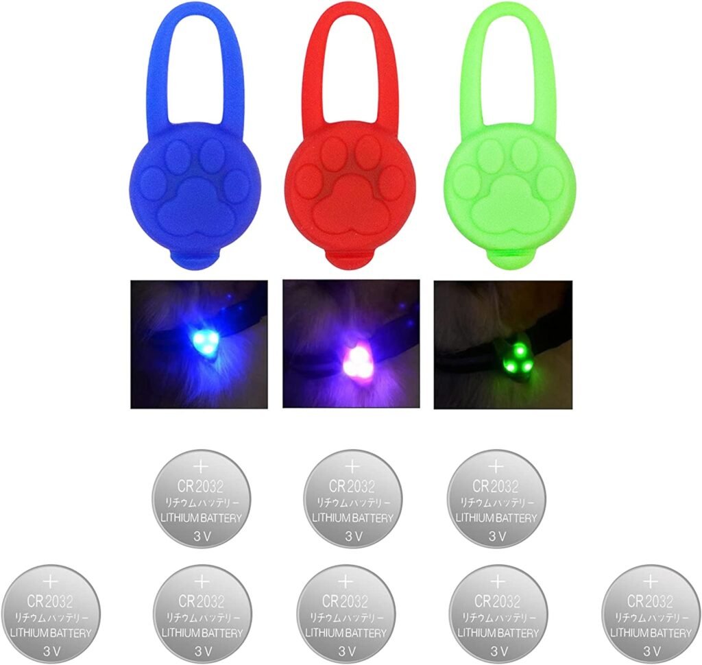 Avando Collar Light, Waterproof Silicon LED Dog Collar Safety Night Walking Lights for Dog and Cat