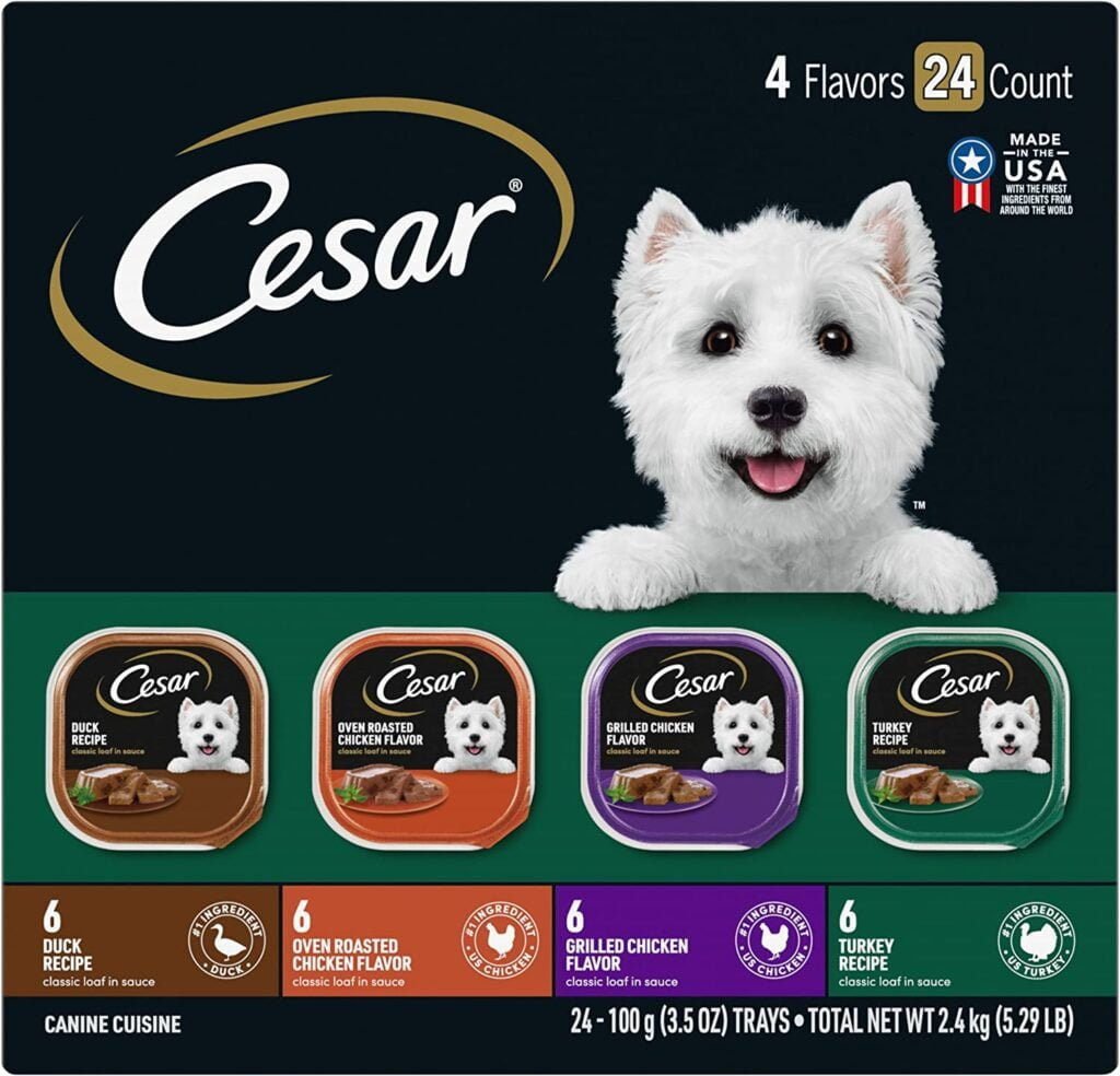 CESAR Wet Dog Food Classic Loaf in Sauce Poultry Variety Pack, (Pack of 24)