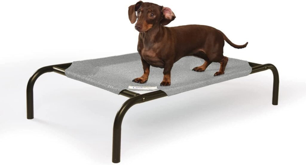 COOLAROO The Original Cooling Elevated Dog Bed, Indoor and Outdoor, Small, Grey
