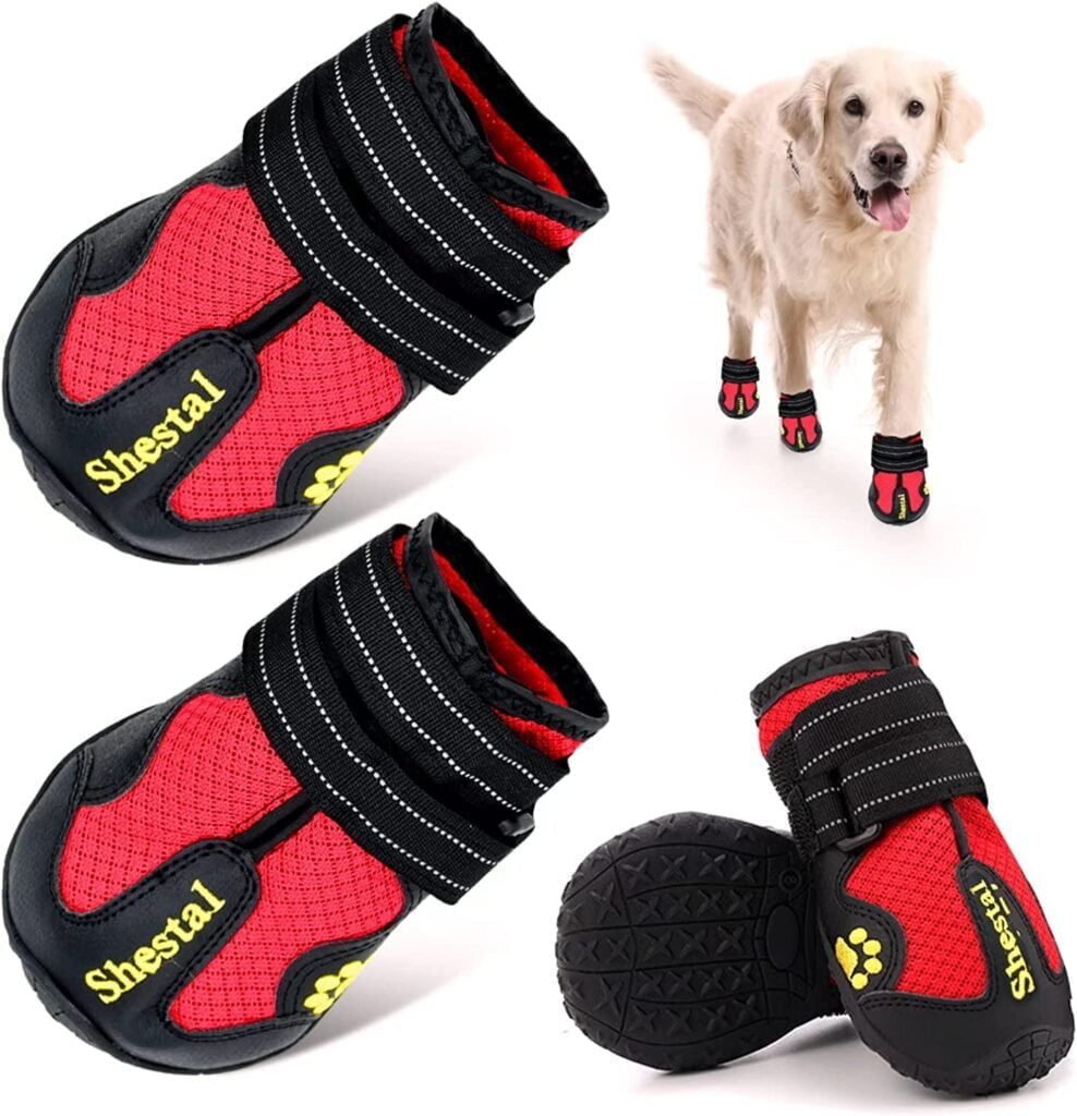 Dog Boots Paw Protectors, Dog Shoes for Large Dogs Winter Snow
