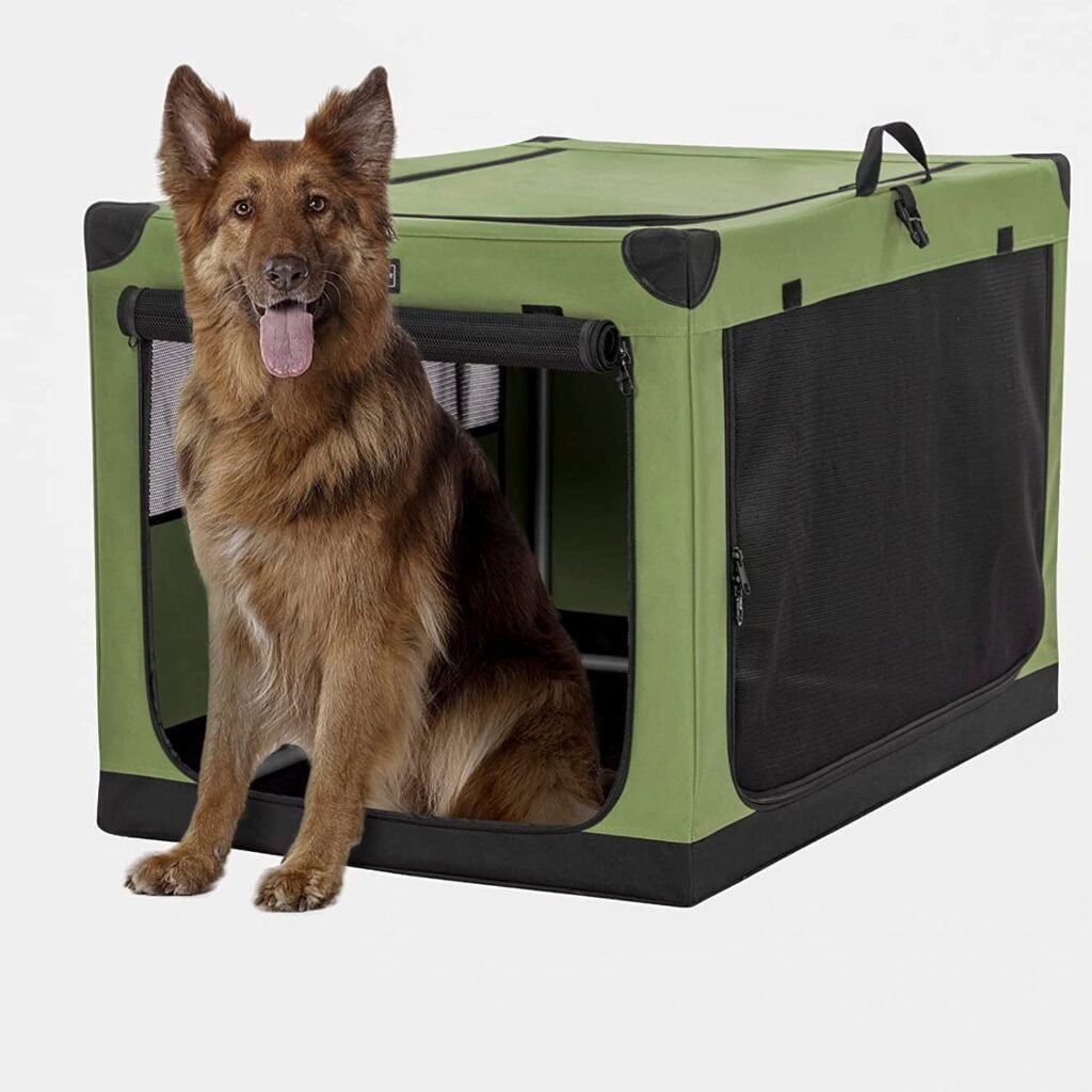 Dog Kennel Indoor, 39.5" L x 25" W x 25" H Adjustable Fabric Cover by Spiral Iron Pipe