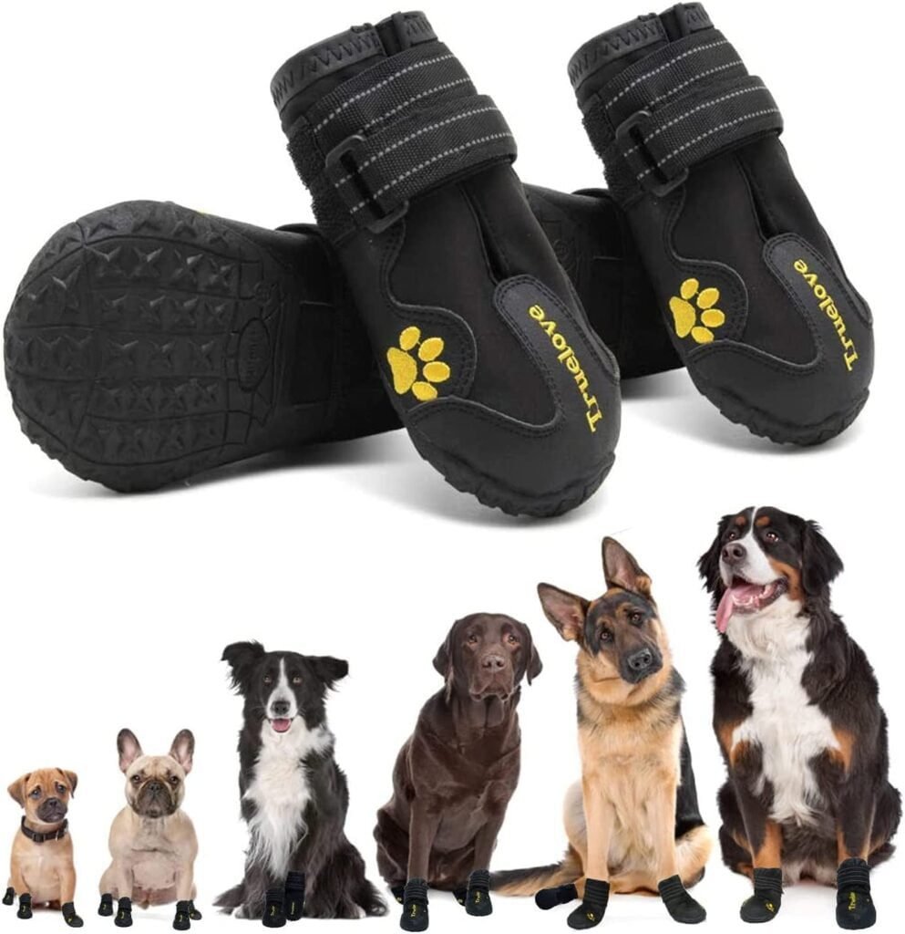 Expawlorer 4PCS Anti-Slip Dog Shoes - Waterproof & Stain Resistant Dog Booties with Reflective Straps for Outdoor Hiking