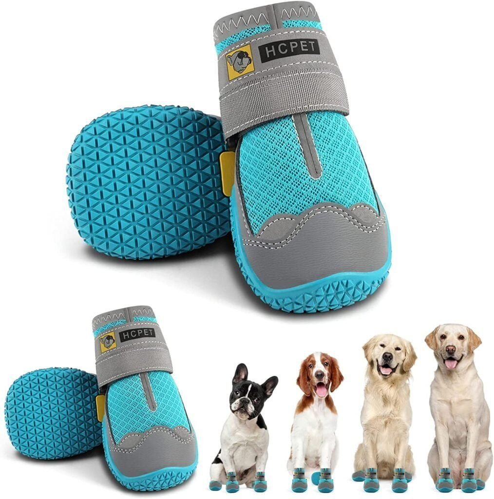Hcpet Dog Boots Breathable Dog Shoes, Anti-Slip Dog Booties Paw Protector for Hot Pavement