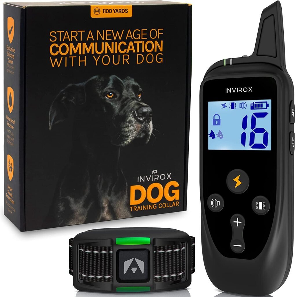 INVIROX Shock Collar for Large Dog, 123 Levels Dog Training Collar with Remote 1100yd Range