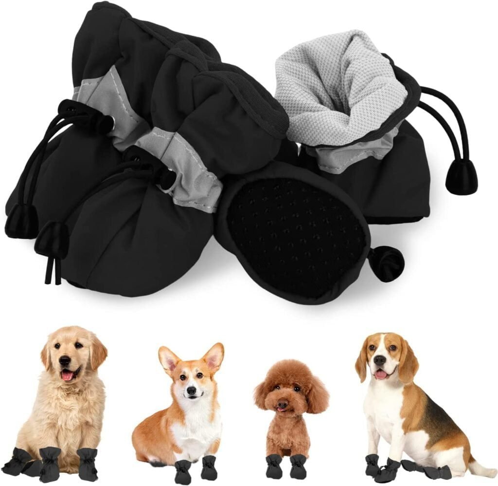 LUZGAT 4PCs Dog Boots Dog Shoes Pow Protector for Summer Hot Pavement for Small Medium Dogs Cat