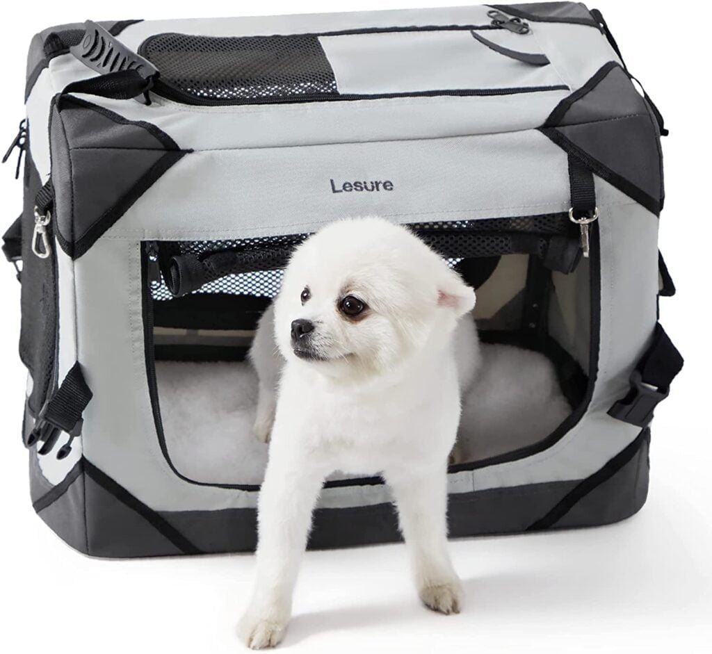 Lesure Collapsible Dog Crate - Portable Dog Travel Crate Kennel for Extra Small Dog