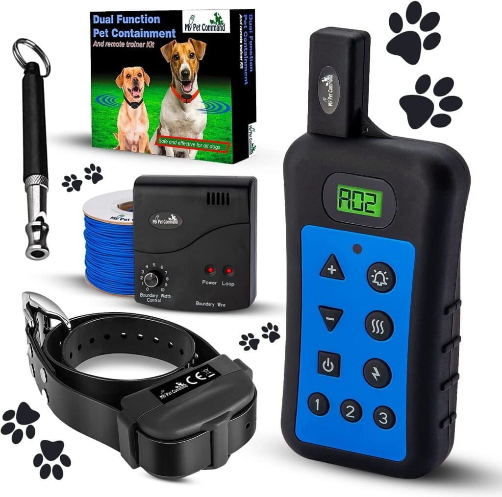 My Pet Command Wireless Underground Dog Fence System, Dual Function With Remote Dog Training Collar System Safe Pet