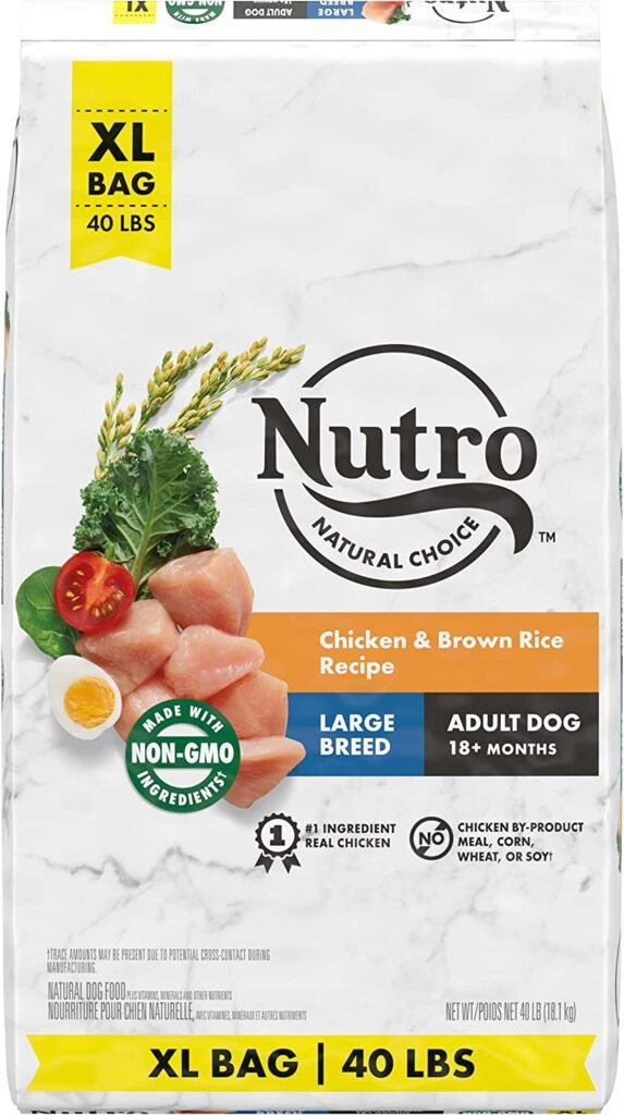 NUTRO NATURAL CHOICE Large Breed Adult Dry Dog Food, Chicken & Brown Rice Recipe Dog Kibble, 40 lb. Bag

