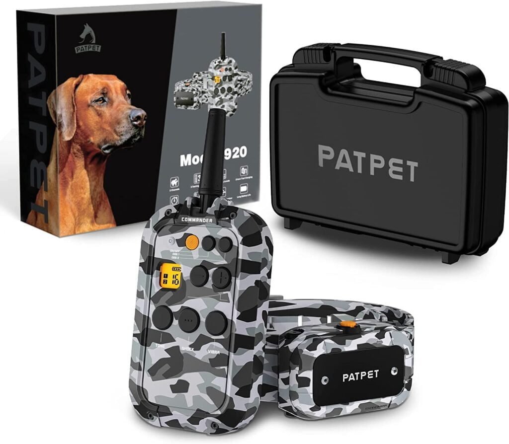 PATPET Dog Shock Collar with Remote 3/4 Mile Range Dog Training Collar Include Rechargeable Waterproof E Collar