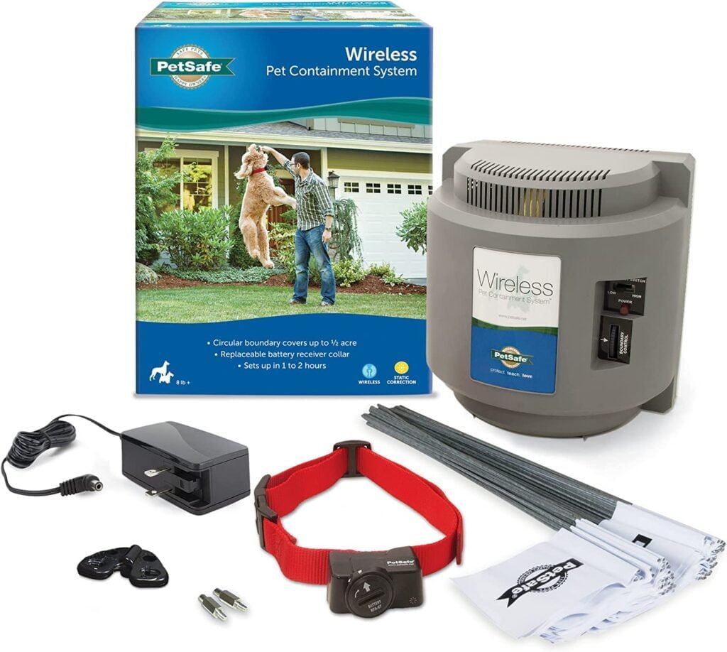 PetSafe Wireless Pet Fence - The Original Wireless Containment System - Covers up to 1/2 Acre for dogs 8lbs+