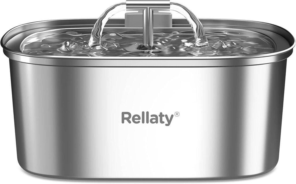 Rellaty Cat Water Fountain - The Best Dog Water Fountain for Cats Inside