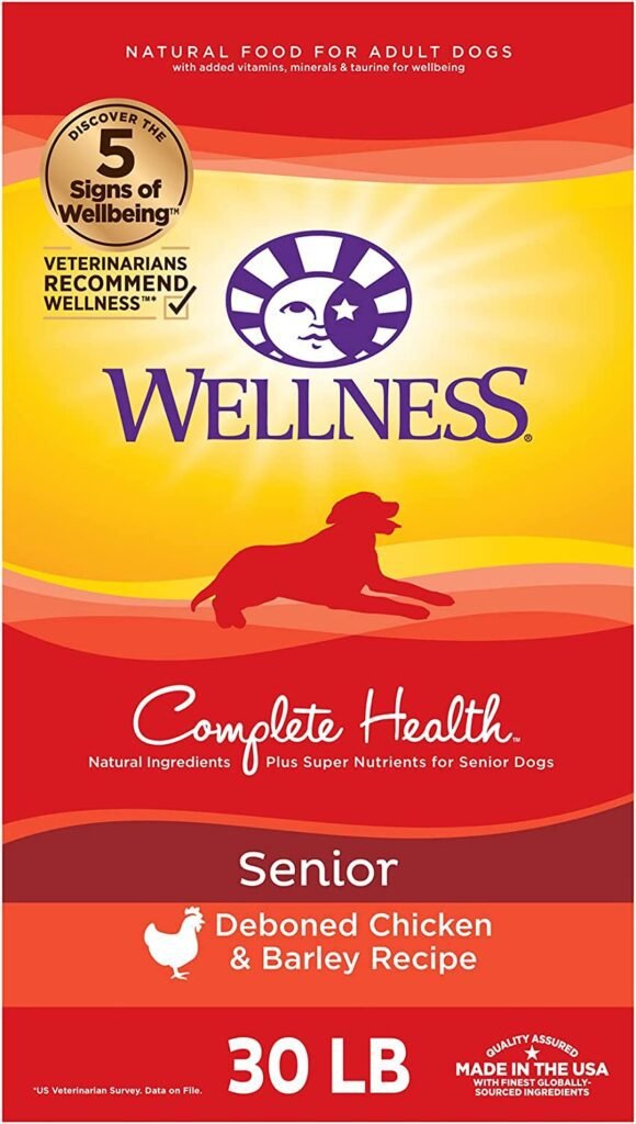 Wellness Complete Health Senior Dry Dog Food with Grains, Natural Ingredients