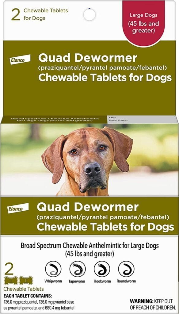Elanco Chewable Quad Dewormer for Large Dogs