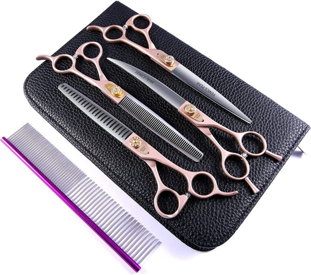 Fenice Peak 7.5'' Professional Dog Grooming Scissors Set - Stylish and Versatile Grooming Shears for Dogs and Cats