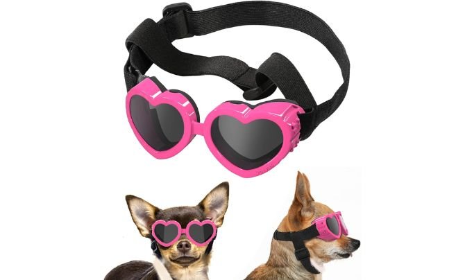 Lewondr Small Dog Sunglasses (Pink)
