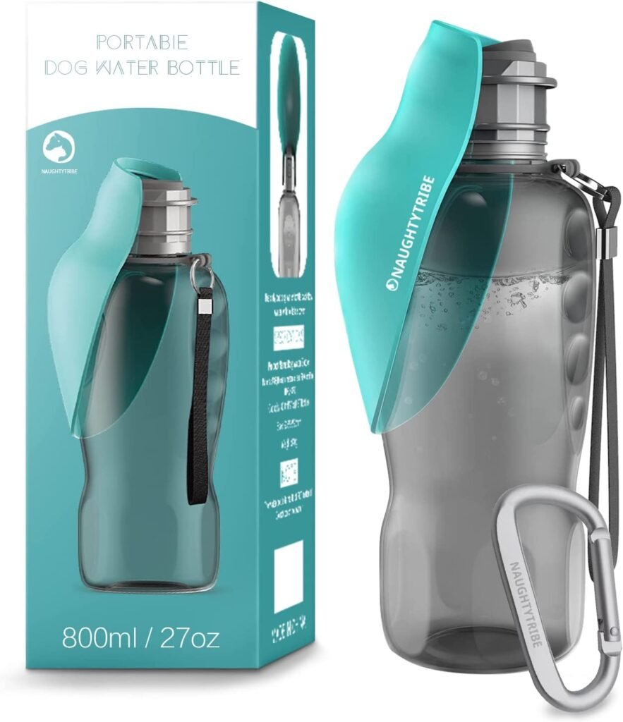 NAUGHTYTRIBE Dog Water Bottle, Portable Dog Water Bottle, 27OZ Dog Water Dispenser with Patented Leak-Proof Design (Green)