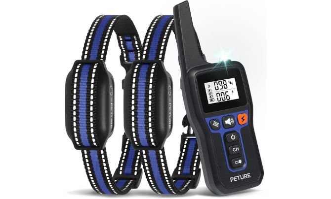 PETURE 2-in-1 Dog Bark Collar with Remote – Best Automatic & Remote Training Collar for Small, Medium & Large Dogs (7-120lbs)