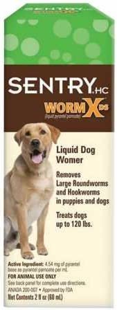 SENTRY HC WormX DS (pyrantel pamoate) Canine Anthelmintic Suspension De-wormer for Dogs
