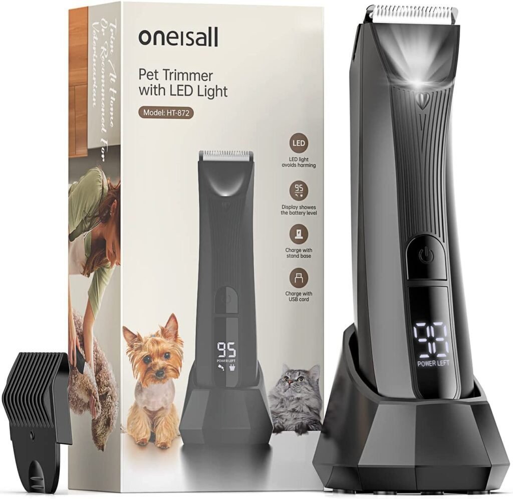 oneisall Low Noise Small Dog Clippers - A Portable Grooming Kit for Long-Haired Cats and Dogs