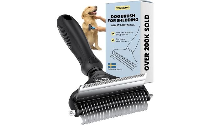 MalsiPree 2‑in‑1 Undercoat Rake & Deshedding Tool
