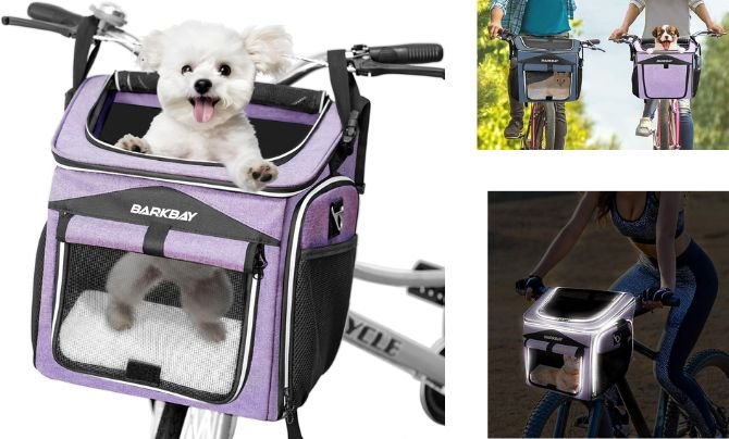 BARKBAY Dog Bike Basket Carrier