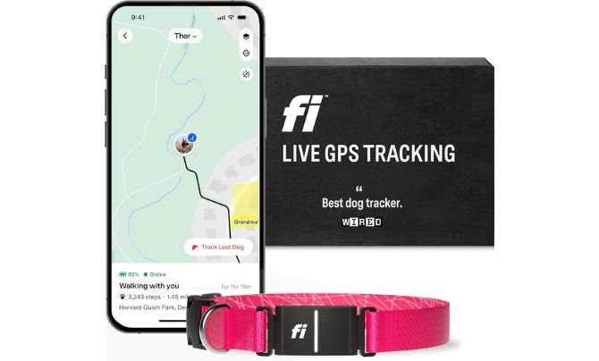 Fi Series 3 Smart Dog Collar – Pink, Small Size