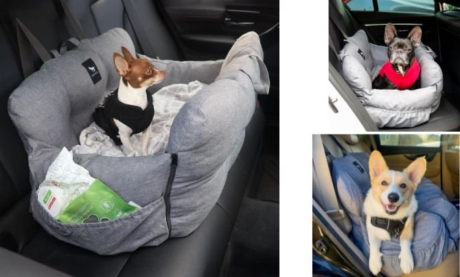 JACKO & CO Premium Dog Car Seat Bed – Best Dog Carrier for Car Back Seat (25–40lbs)